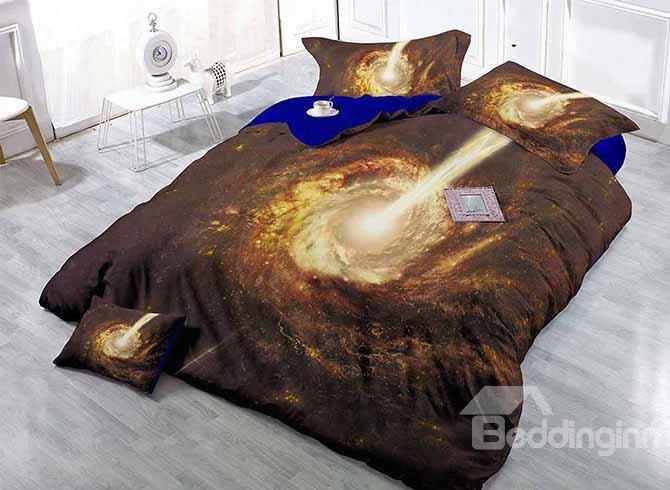 Attractive Galaxy Vortex Digital Printing Satin Drill 4-piece Duvet Cover Sets