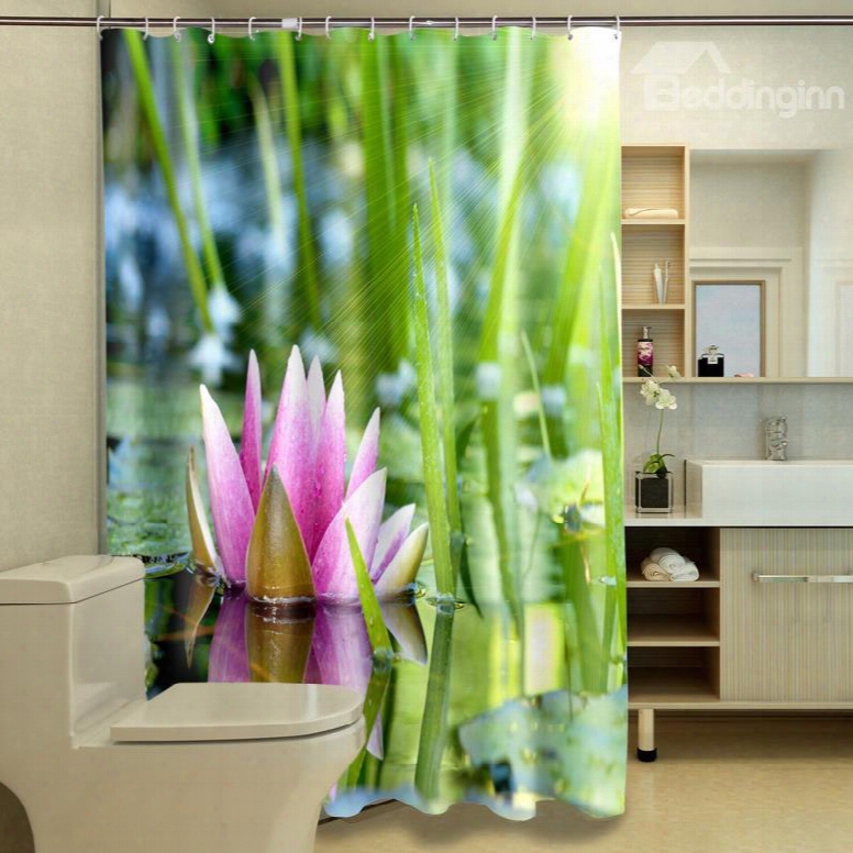 Awesome Attractive Water Lily Image 3d Shower Curtain