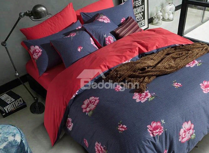 Beautiful Flowers Printing Design 4-piece Duvet Cover Sets