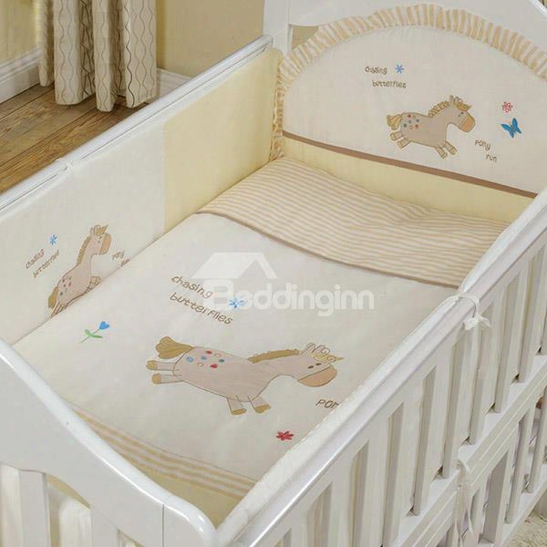 Bouncy Little Horse Pattern 10-piece Crib Bedding Sets