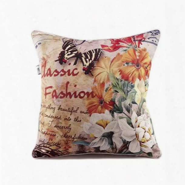 Butterfly And Chrysanthemums Paint Throw Pillow
