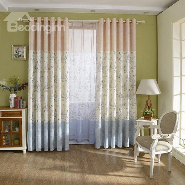 Charming Dual Colored Grommet Top Curtain Panel