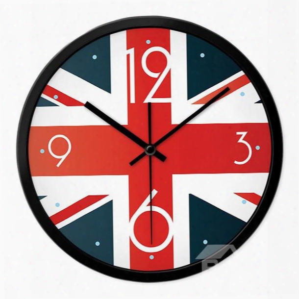 Classic British National Flag Union Jack Mute Wall Clock