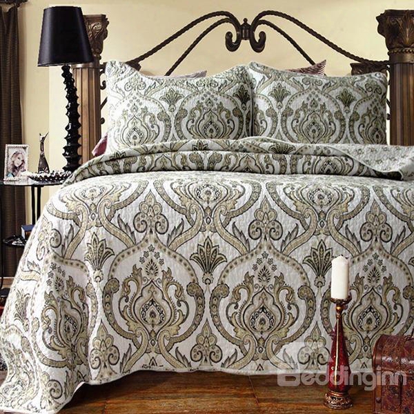 Classical European Jacquard Design 3-piece Cotton Bed In A Bag