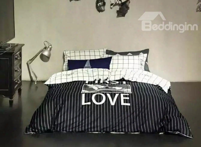 Classical Love Printing 4-piece Duvet Cover Sets