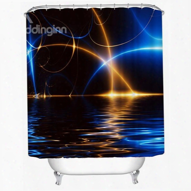 Colorful Light Over The Water Print 3d Shower Curtain