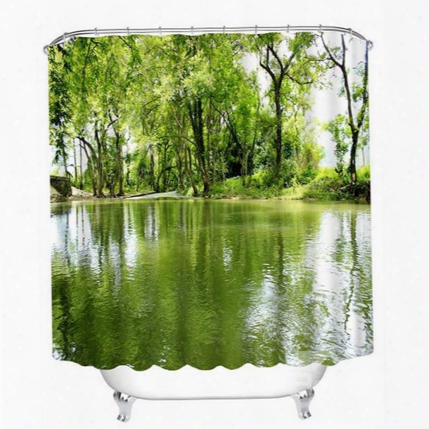 Country Style Grove Watereide 3d Printing Bathroom Shower Curtain