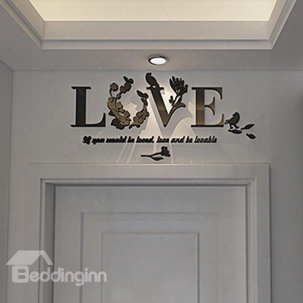 Creative Acrylic Love And Letters Home Decorative Wall Stickers