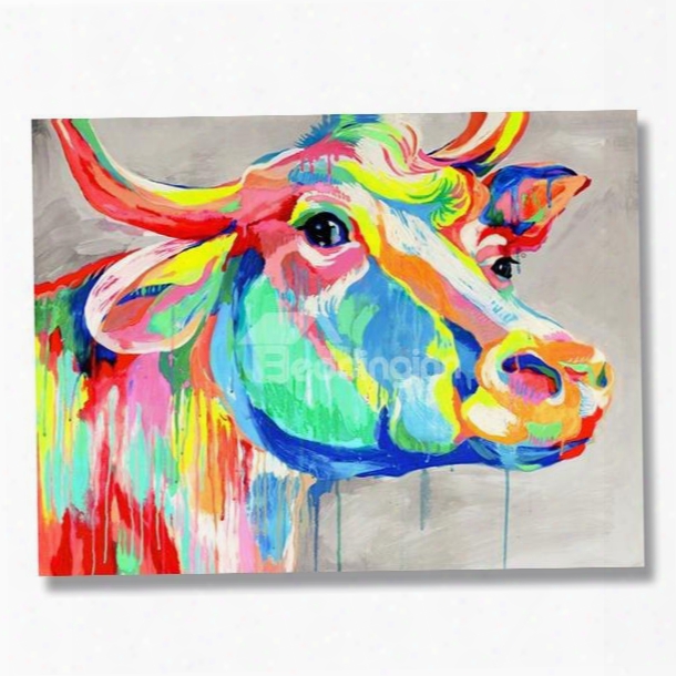 Creative Modern Cow Head Hand Painted Oil Painting