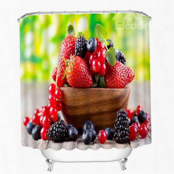 Delicious Fresh Fruits Print 3d Bathroom Shower Curtain