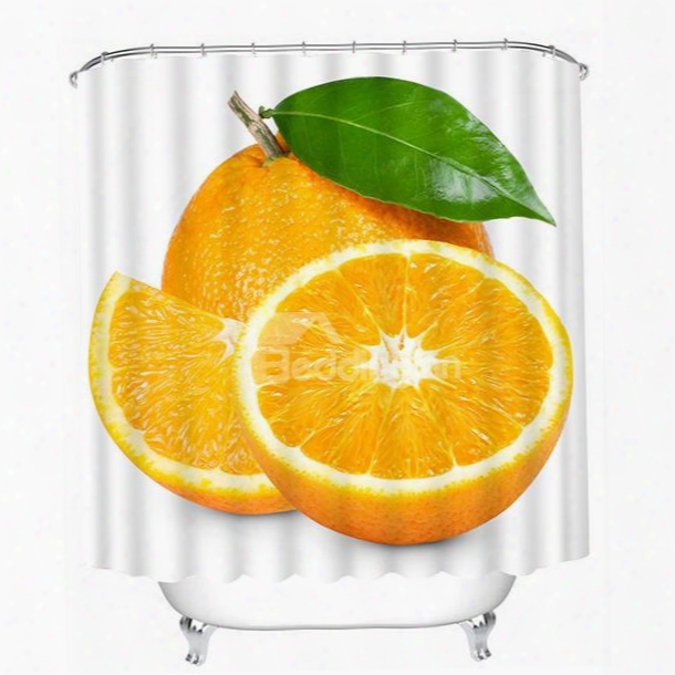 Delicious Fresh Orange Print 3d Bathroom Shower Curtain