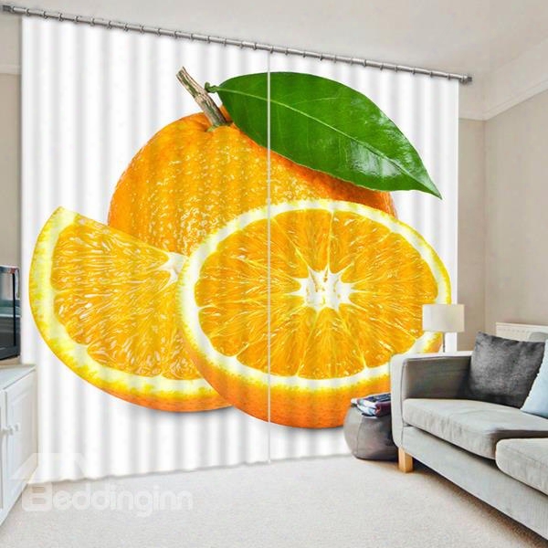Delicious Fresh Orange Print 3d Blackout Curtain