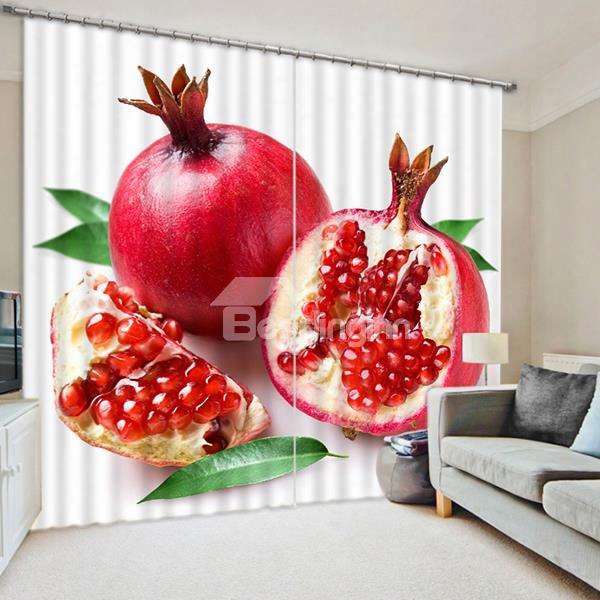 Delicious Fresh Pomegranate Print 3d Blackout Curtain