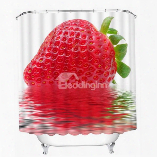 Delicious Fresh Strawberry Print 3d Bathroom Shower Curtain