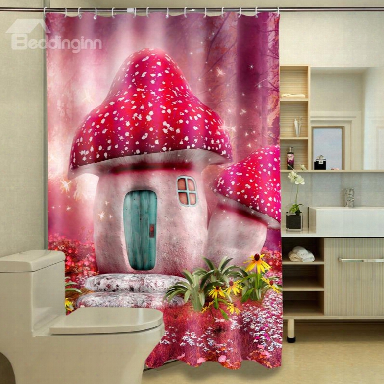 Distinctive Dreamy Strawberry House Pattern 3d Shower Curtain