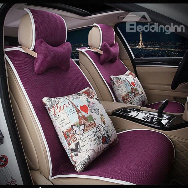 Easy To Install Concise Designed With Lovely Cushions Car Seat Cover Set