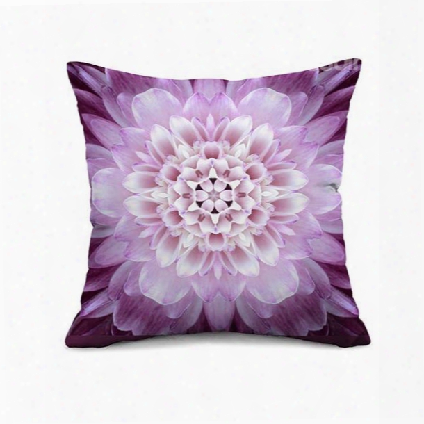 Excellent Purple Flower 3d Print Throw Pillow Case