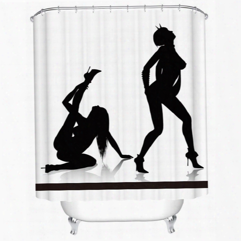 Fantastic Dancing Girl Shadow 3d Shower Curtain