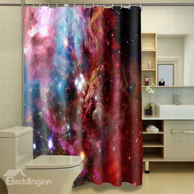 Fantasy Starry Sky Pattern 100% Polyester 3d Shower Curtain