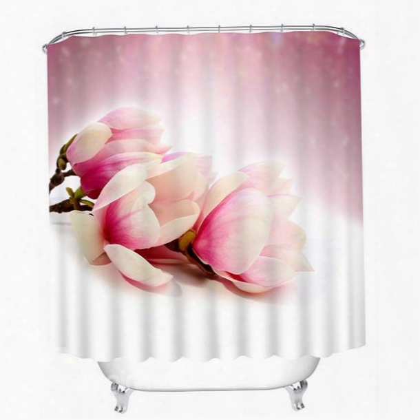 Gorgeous Light Pink Tulips Print 3d Bathroom Shower Curtain