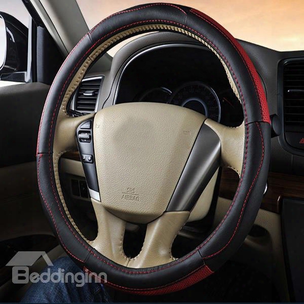 High Quality Black And Red Matching Colors Steering Wheel Cover