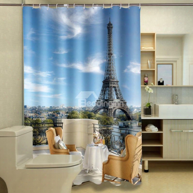 High Quality Hot Eiffel Tower Print 3d Shower Curtain