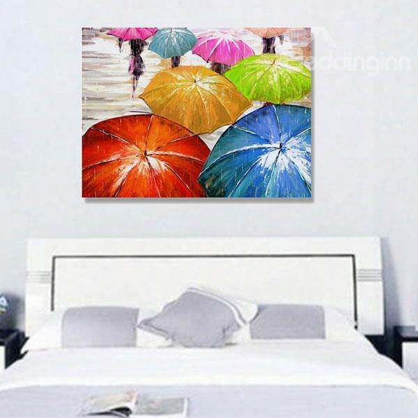 Home Art-hand-painted Umbrella And Rain Wall Prints