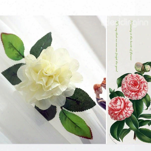 Korean Style Lovely White Flower Decorative Curtain Tiebacks