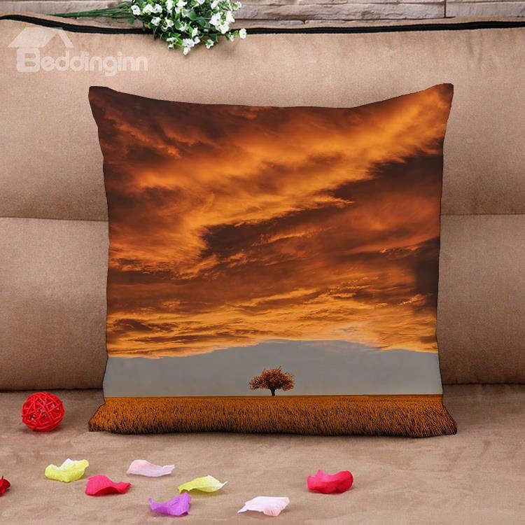 Magnificent Natural Scenery Auburn Tree  Cotton Throw Pillow Case