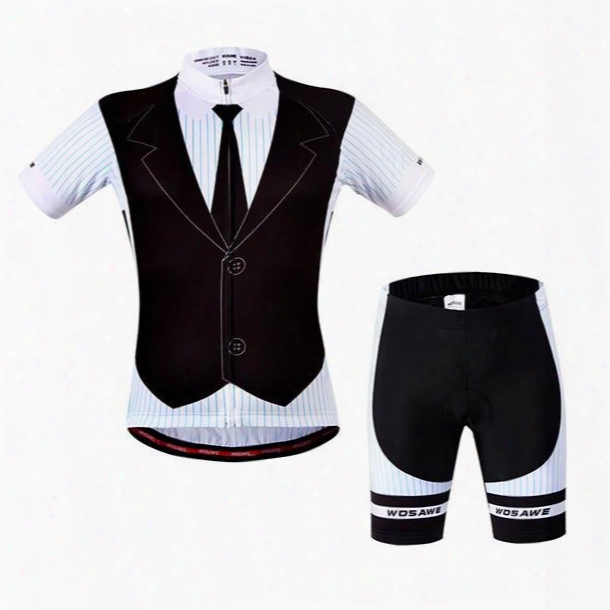 Male Outdoor Breathable Business-suit-like Quick-dry Short Sleeve Cycling Suit