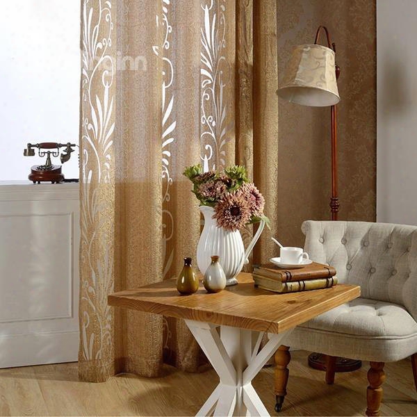 Modern Home Decor Solid Champagne Custom Sheer Curtain