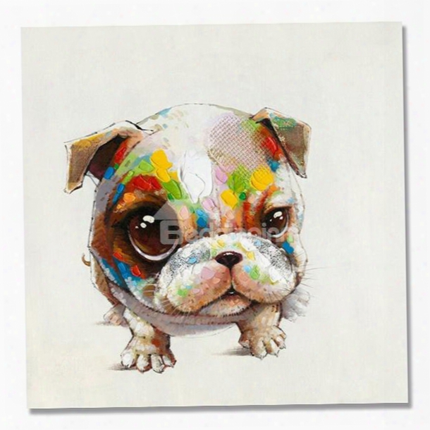 New Arrival Cool Color Big Eyes Dog Oil Painting