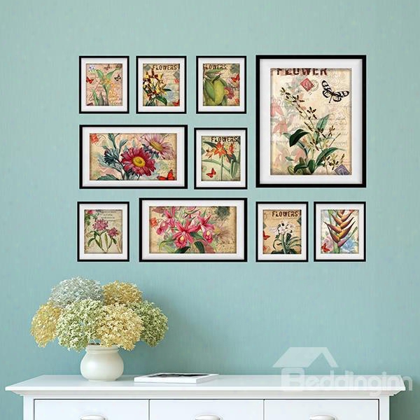 New Arrival Countryside Style Colorful Flower Pattern Wall Art Prints
