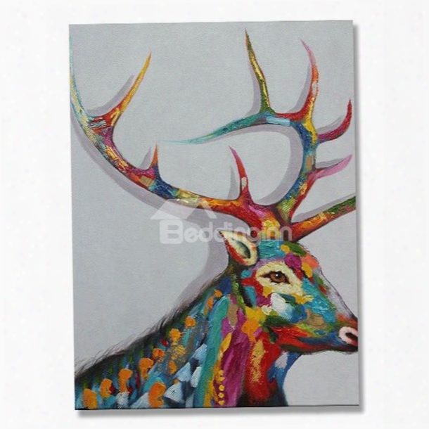 New Arrival Hand Painted Deer Oil Painting Wall Art Prints