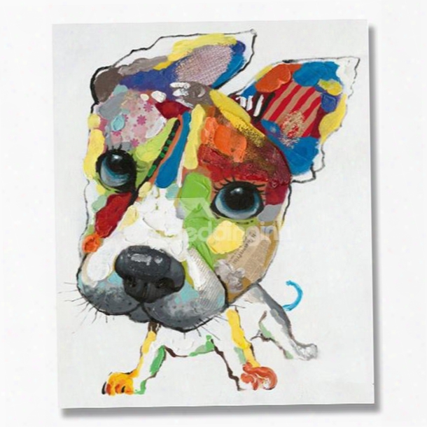 New Arrival Pop Art Big Head Dog Hand Painting Oil Painting