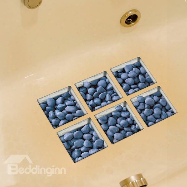 New Arrival Simple Blue Stone 3d Bathtub Stickers
