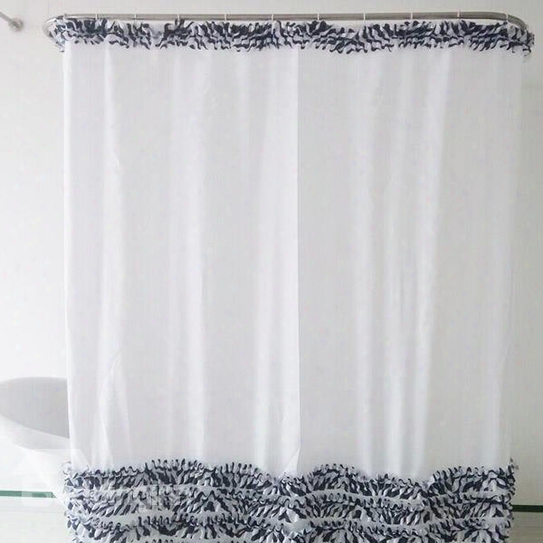 New Style Faddish Lotus Leaves Line Shower Curtain