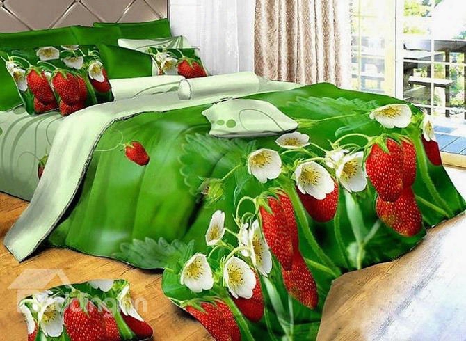 Pastoral Style Fabulous Flowers And Butterfly Print 4 Piefes Bedding Sets