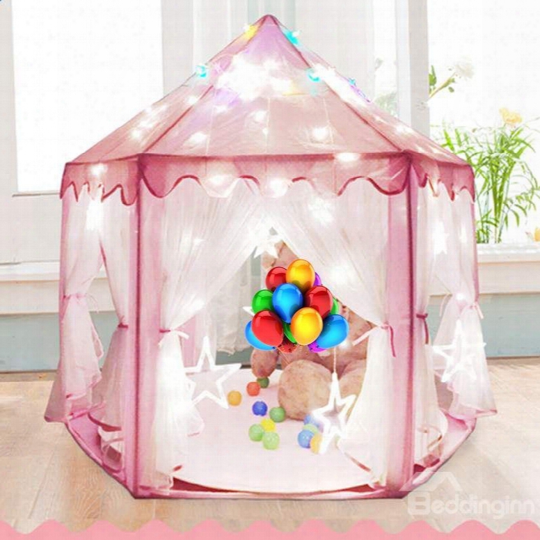 Polka Dots Cotton And Net Pink Kids Indoor Tent