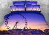 3D Ferris Wheel at Dusk Printed Cotton 4-Piece Bedding Sets/Duvet Covers