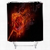 Characteristic Fire Rose Print 3D Shower Curtain