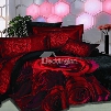 Fabulous Red Rose Black Skin Print Polyester 2-Piece Throw Pillow Cases