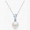 Women' s Fashion Zircon Pearl Pendant Necklace