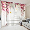 Yellow Butterfly and Pink Flowers in the Hallway Printed 3D Blackout and Decorative Curtain