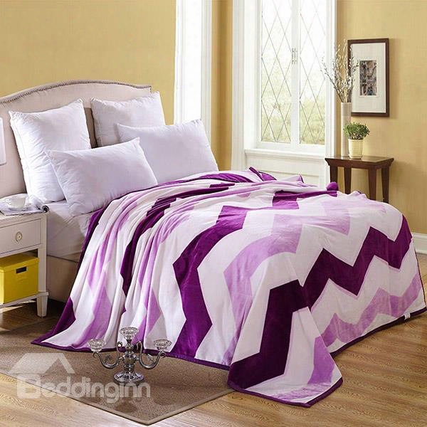 Purple Wave Prin Super Cozy Flannel Blanket