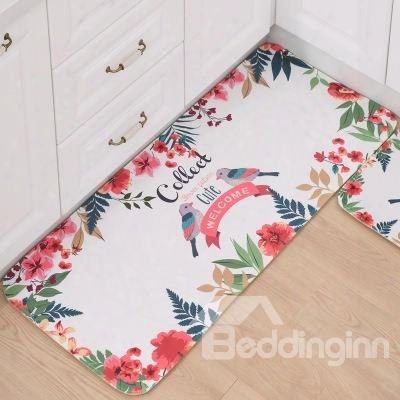 Simple Color Flowers And Birds Pattern Area Rugs