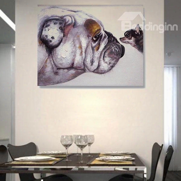 Simple Cute Dogs Hand Painted Wall Prints For Dining Room