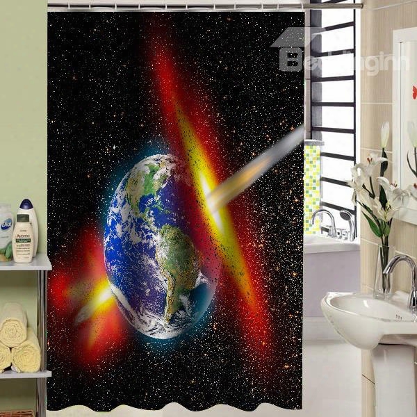 Srunning Unique Space Light Print 3d Shower Curtain