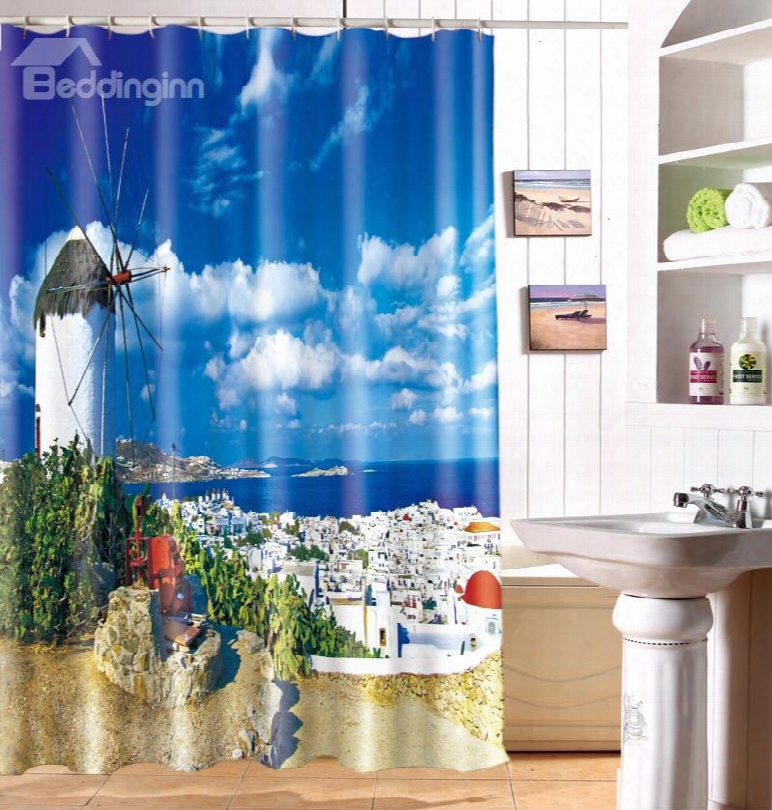 Unique Charming Idyllic Scenery 3d Shower Curtain