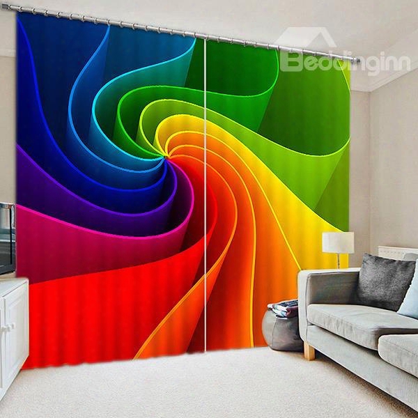 Unique Design And Colorful Eddy Printing Living Room Custom 3d Blackout Curtain